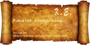 Kandler Ernesztina névjegykártya